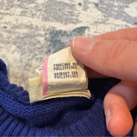 Vintage 90’s Baby Togs Blue Knit Sunflower Cardigan Sweater Size 24M - Picture 4 of 5